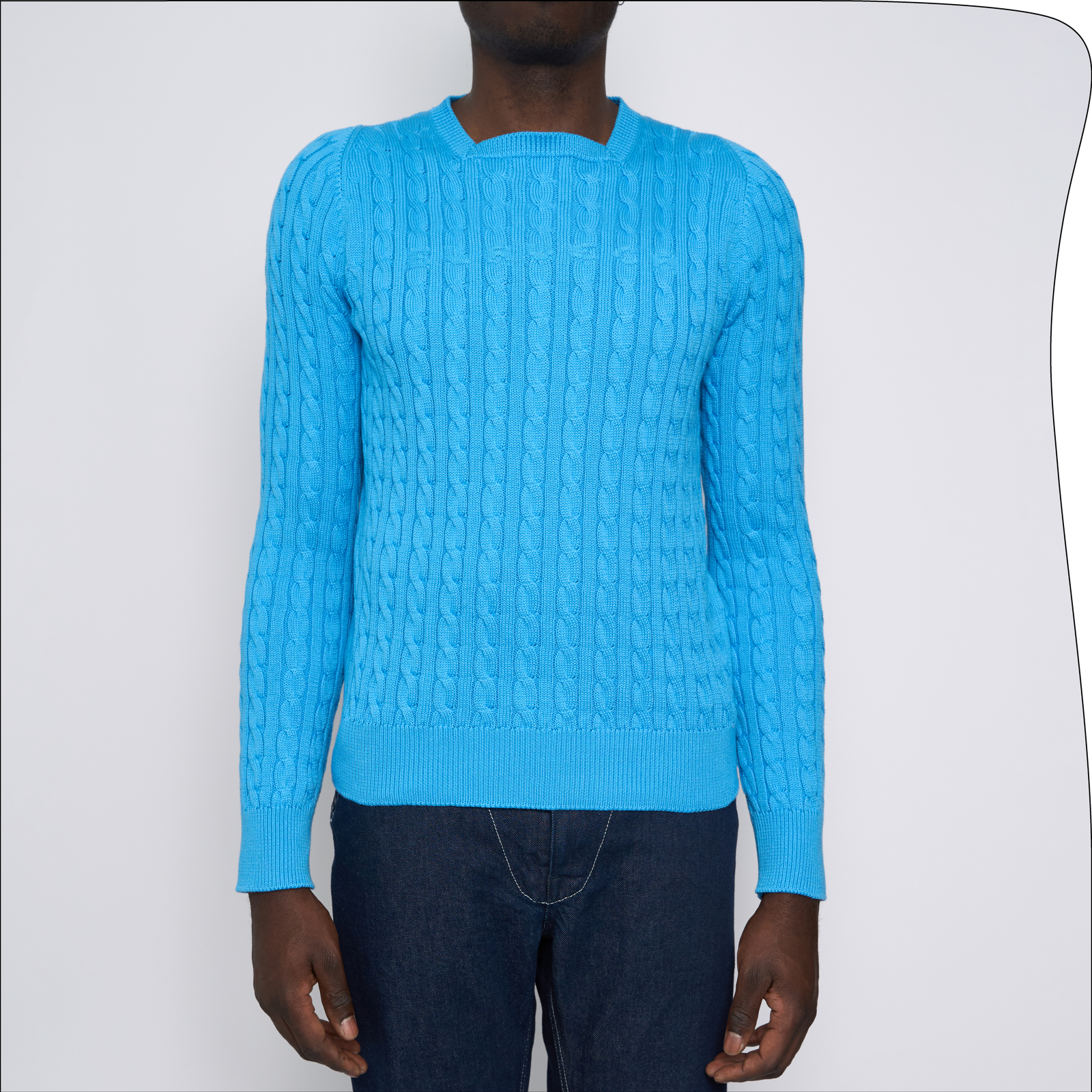HYSTEON COTTON CABLE KNIT PULLOVER