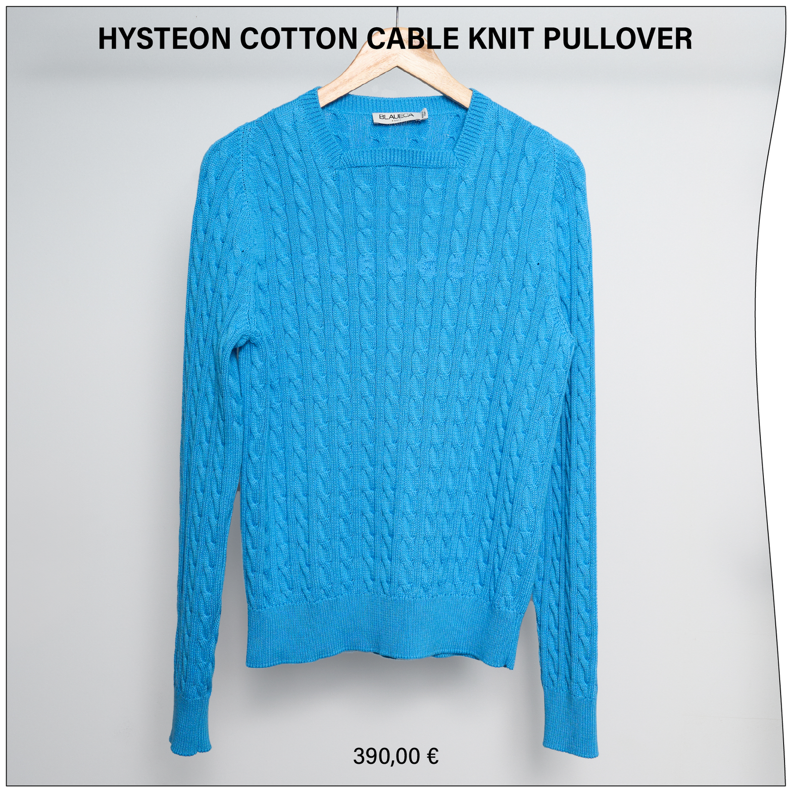 HYSTEON COTTON CABLE KNIT PULLOVER