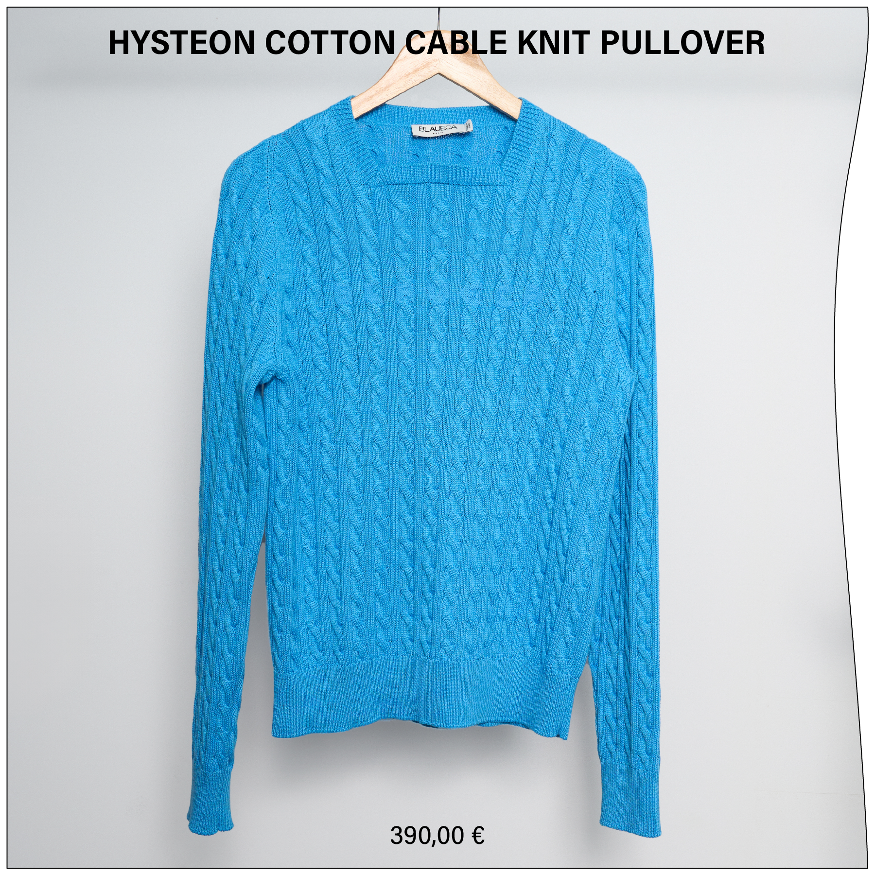 HYSTEON COTTON CABLE KNIT PULLOVER