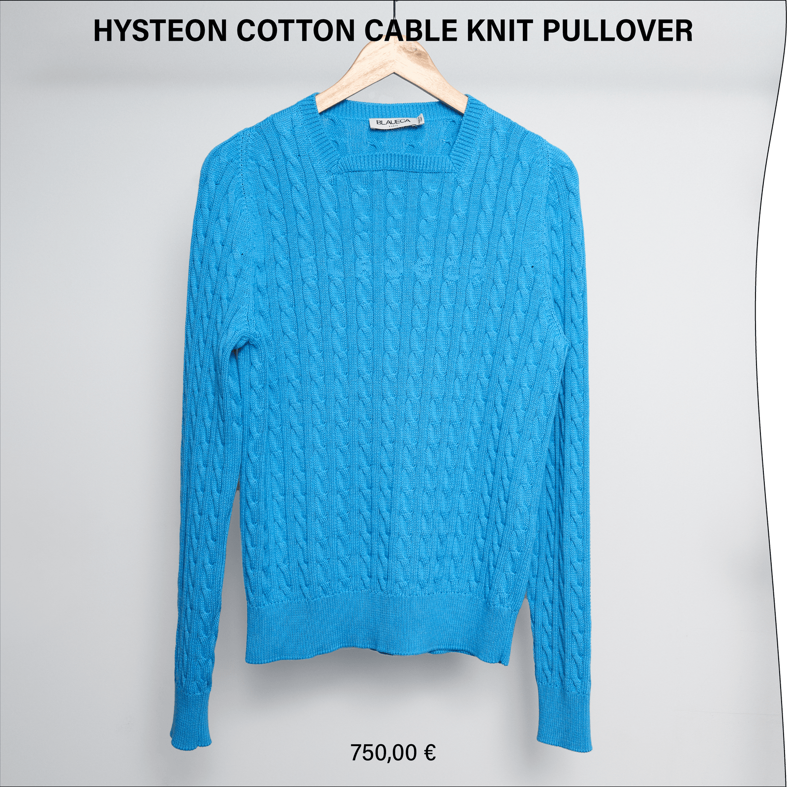 HYSTEON COTTON CABLE KNIT PULLOVER